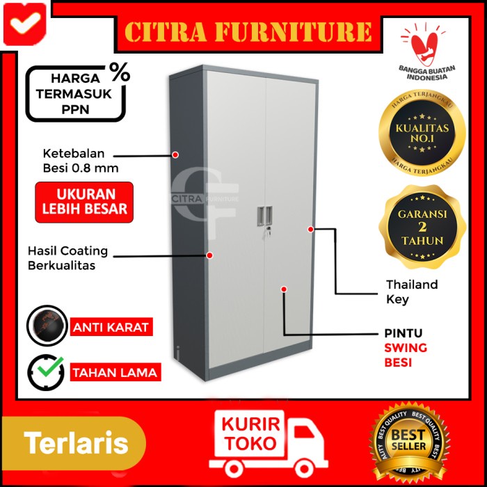 Jual Filling Cabinet Lemari Arsip Besi 2 Pintu Swing BesiLemari File ...