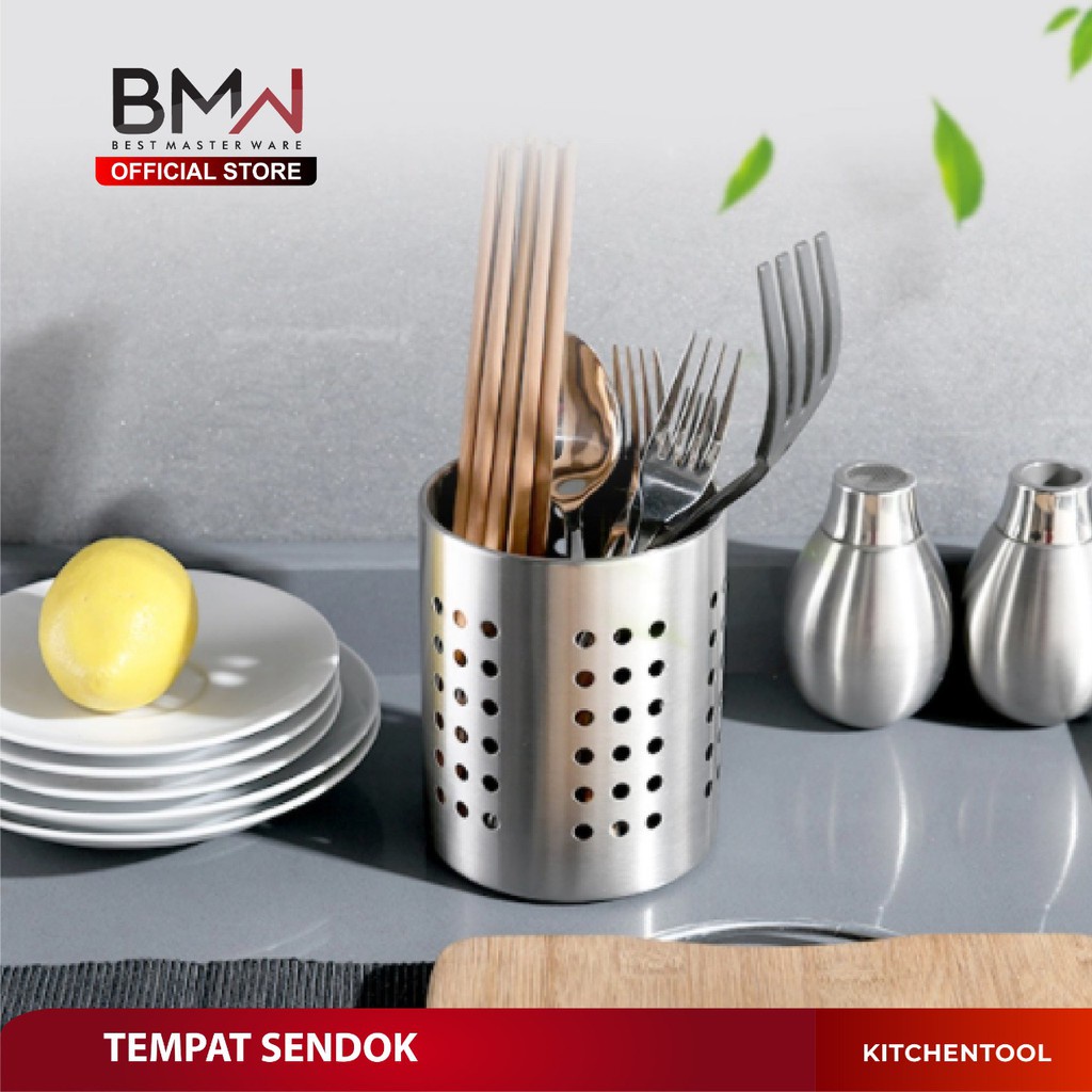 Jual Bmw Kitchenware Tempat Sendok Stainless Steel Garpu Sumpit Centong Sedotan Wadah 6205