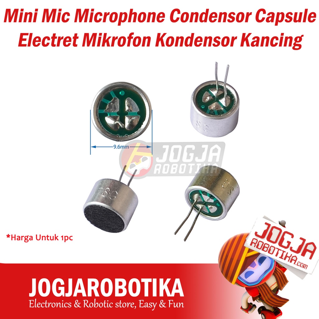Jual Mini Mic Microphone Condensor Capsule Electret Mikrofon Kondensor ...