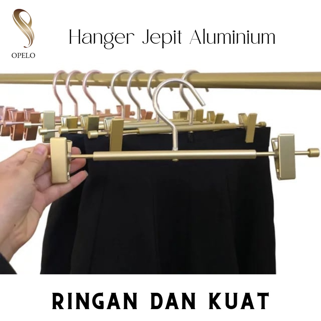 Jual Hanger Jepit Celana Aluminium Gold Premium Shopee Indonesia