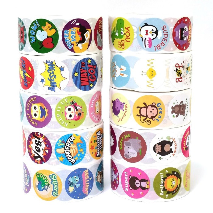 Jual Label Sticker Guru Motivasi Stiker Reward Anak 8 variasi 500 pcs ...