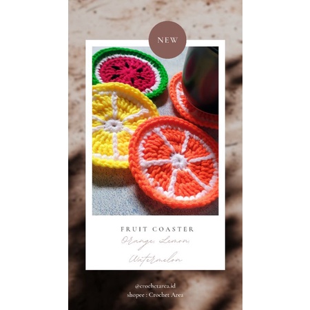 Jual Coaster Buah Rajut/Tatakan Gelas Rajut/Alas gelas/Alas Cangkir ...