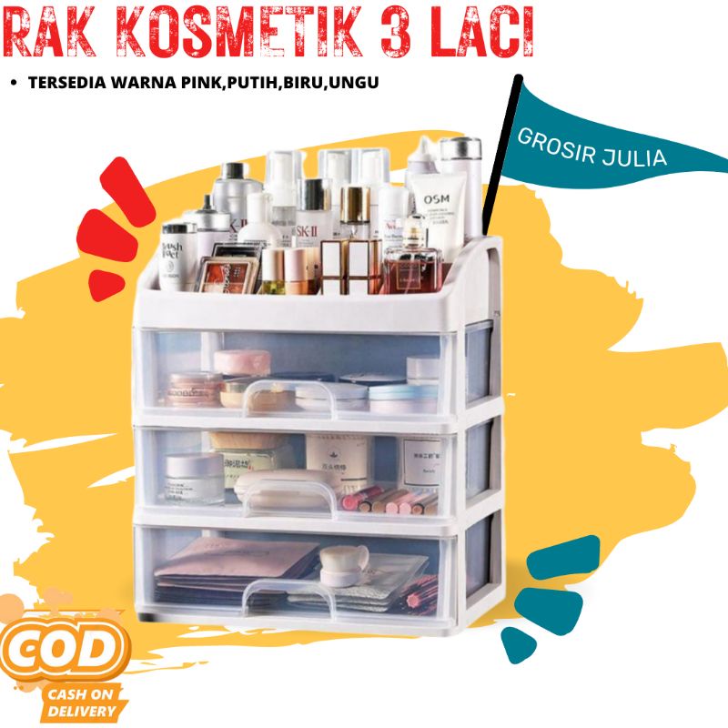 Jual Rak Kosmetik Laci 3 Susun Besar- Rak Makeup Organizer Multifungsi ...