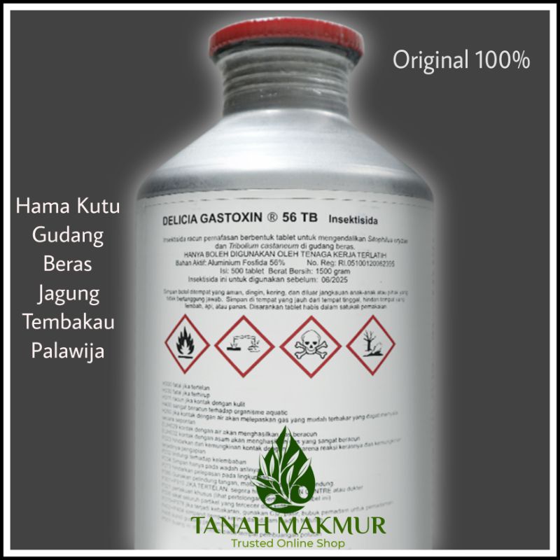 Jual Obat Hama Kutu Gudang Fumigasi Delicia Gastoxin 56 TB 500 Tablets ...