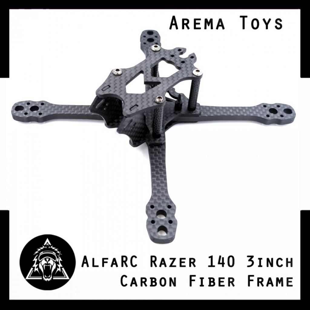 Jual AlfaRC Razer 140 3inch Carbon Fiber Frame Kit 3 inch Arm 4mm FPV ...