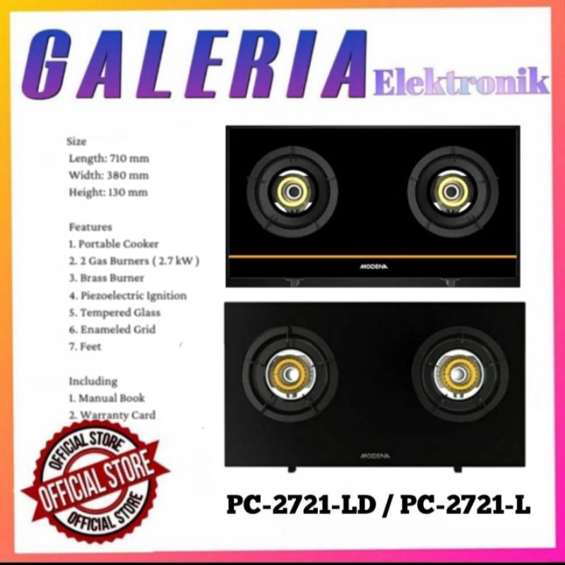 Jual KOMPOR MODENA PC 2721 L / PC2721L GIUSTO KOMPOR PORTABLE 2 TUNGKU ...