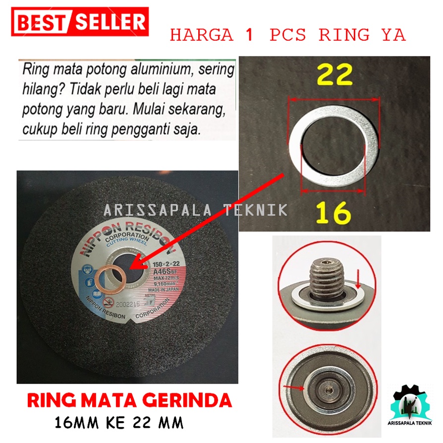 Jual Ring Mata Gerinda Mm Konversi Ke Mm Ring Batu Potong Besi