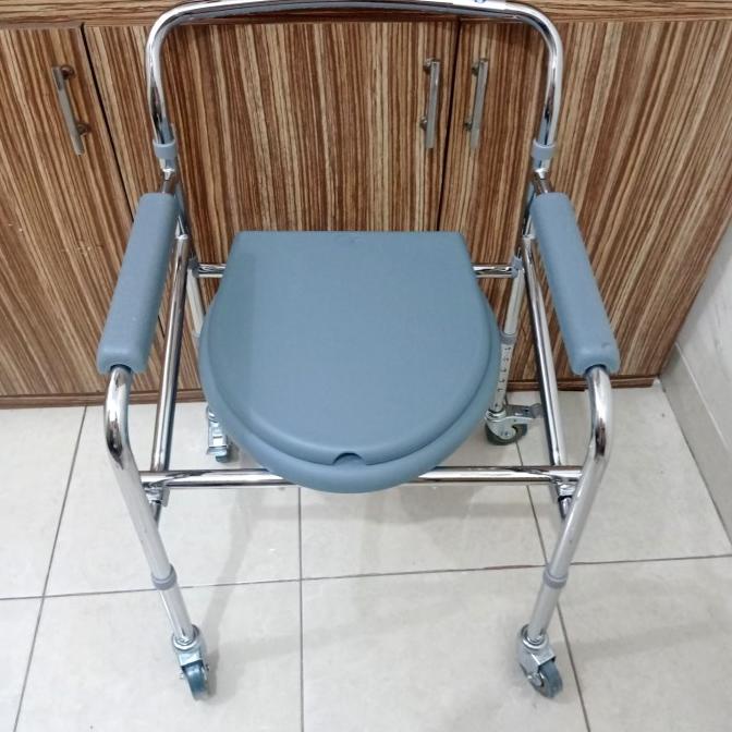 Jual Kursi Bab Lansia Lipat Roda Kursi Puk Commode Chair Pispot Roda