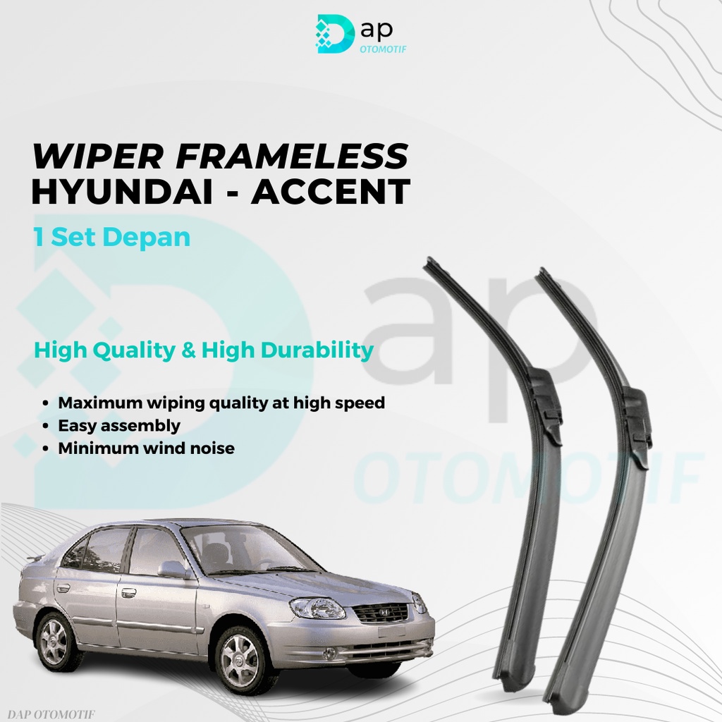 Jual Wiper Hyundai Accent Frameless 1 Set Depan (2 Pcs) Shopee Indonesia