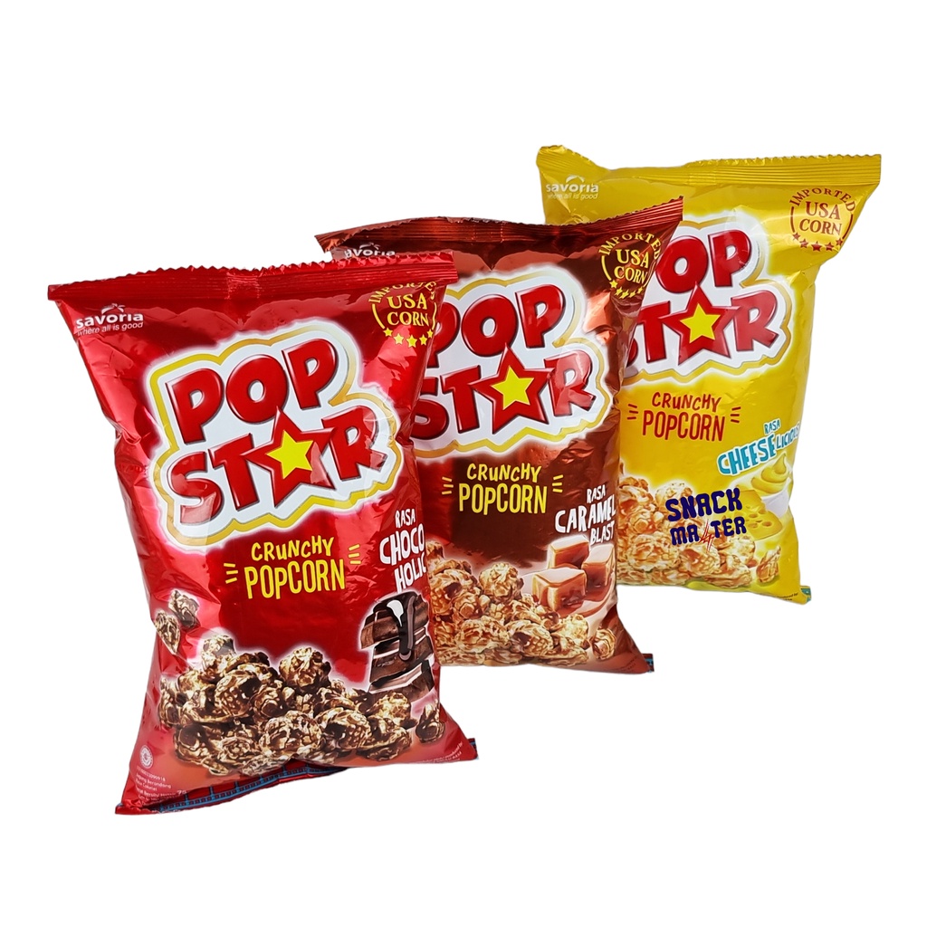 Jual POP STAR Crunchy Popcorn JUMBO Size - Netto 75gr | Shopee Indonesia