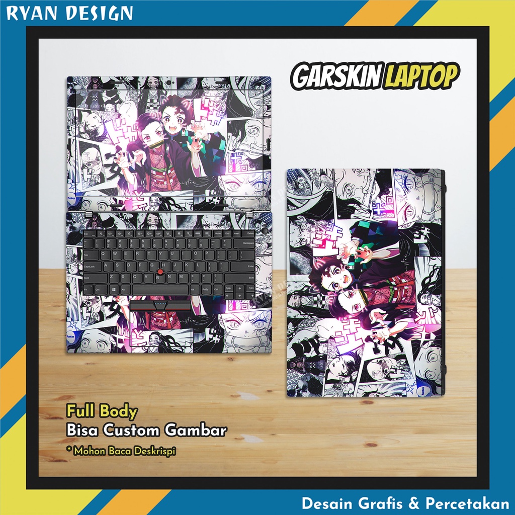 Jual Garskin Laptop Full Body Nezuko Stiker Laptop Demon Slayer Kimetsu