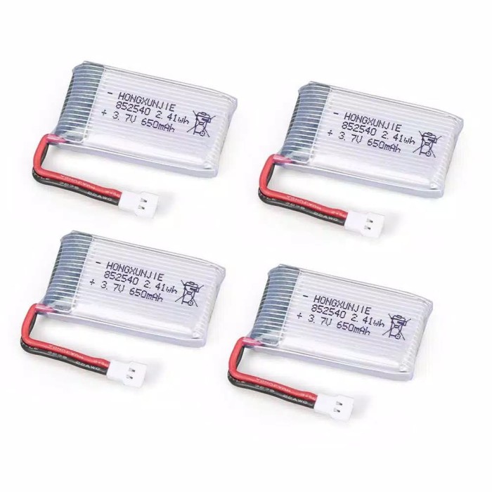2-Pack 650mAh 3.7V LiPo Batteries + USB Charger For Syma X5 X5C X5SW X5SC Drones