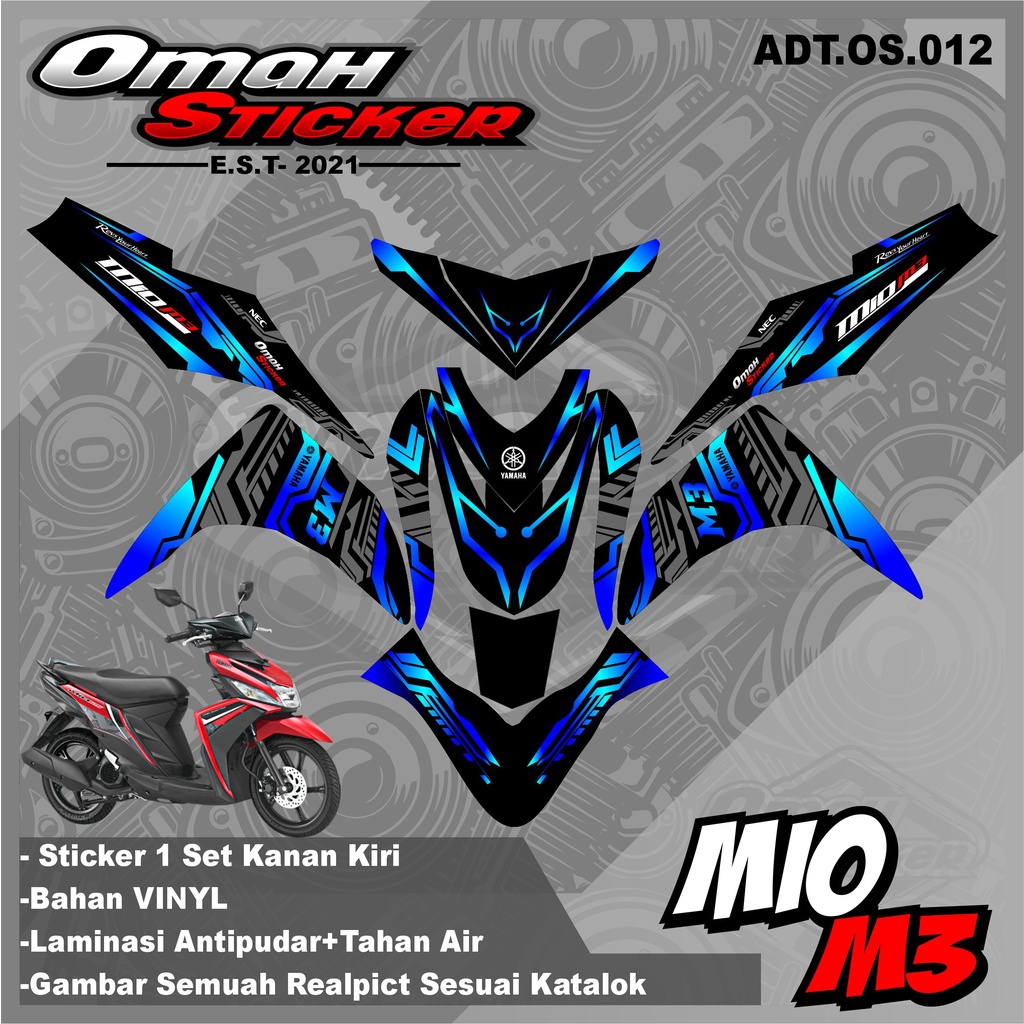 Jual Striping Decal Yamaha Mio M3stiker Decal Lis Variasi Mio M3 Full Body Design Adt012 2471