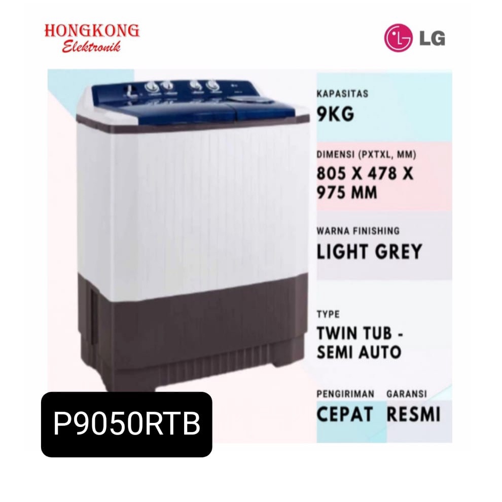 Jual LG P9050RTB Mesin Cuci Dua 2 Tabung 9 KG - Twin Tub | Shopee Indonesia