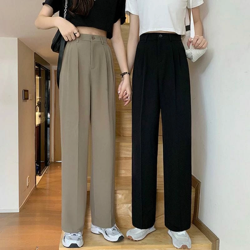 Celana Kulot Crinkle Highwaist Wanita Loose Ruby