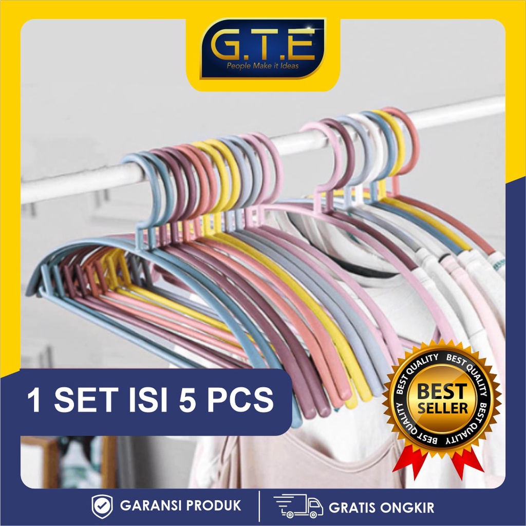 Jual Gte Gantungan Baju Hanger Plastik Plastic Hanger Pakaian Laundry Anti Slip Warna