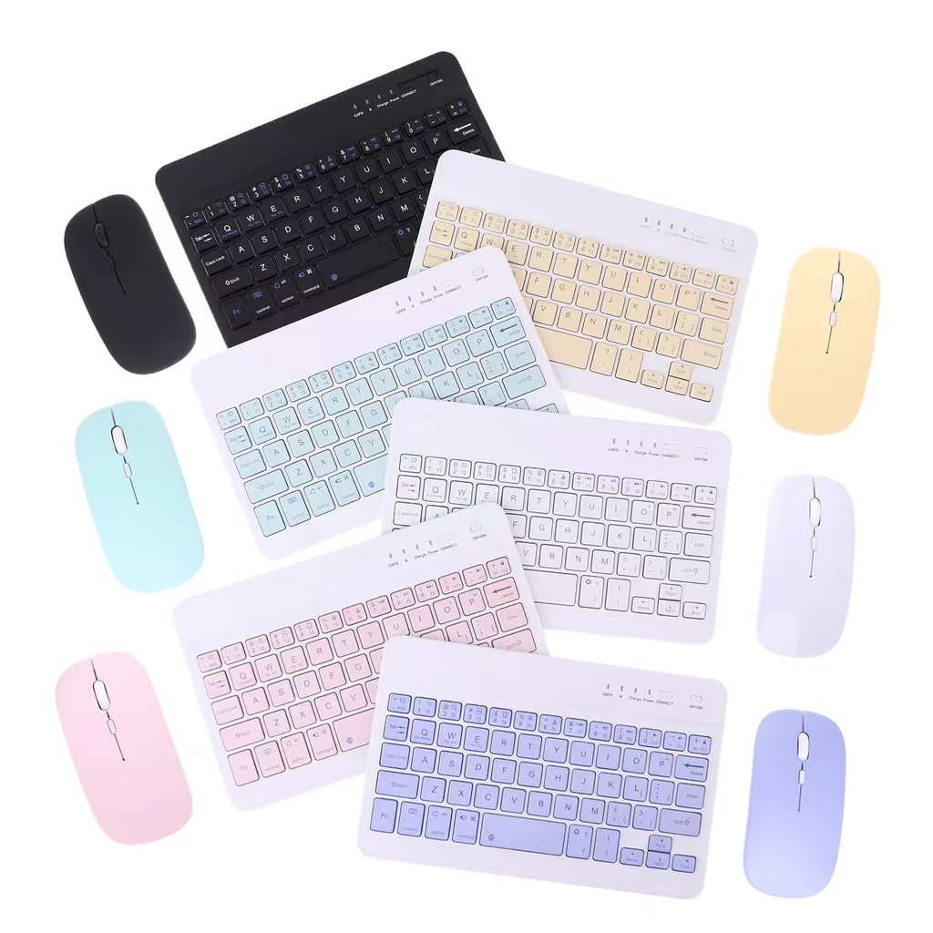 Jual 10 Inch 3 in 1 Wireless Bluetooth Keyboard Mouse Set Lightweight