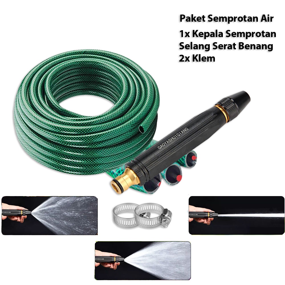 Jual Paket Selang Air Serat Benang Ukuran 1/2 Inchi Anti Tekuk Plus ...