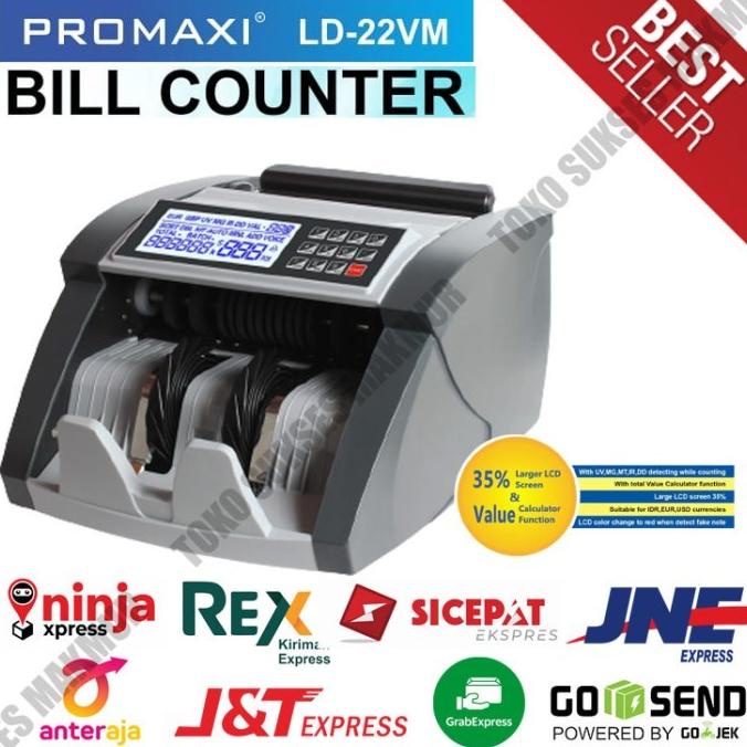 Jual PROMAXI LD-22 VM Mesin Hitung uang / Money Counter Alat LD22 VM ...