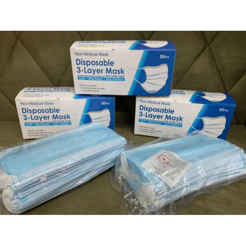 Jual EARLOOP MASK 3 PLY ISI 50 PCS PER BOX | Shopee Indonesia