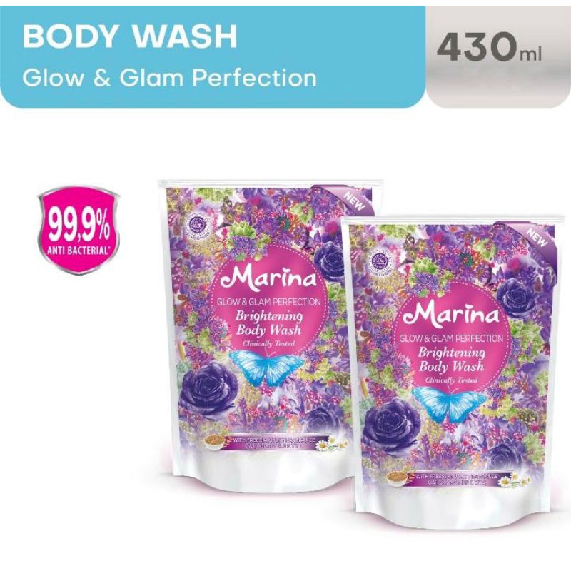 Jual Marina Brightening Body Wash Glam & Perfection 430ml Shopee