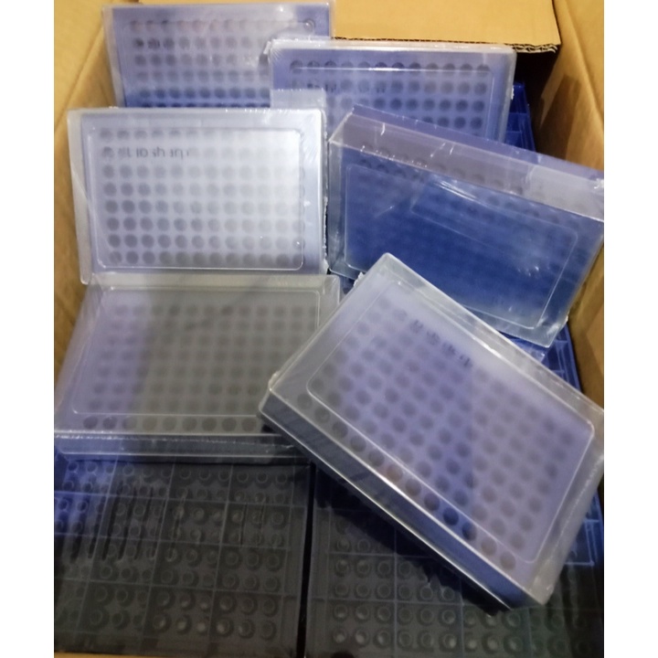 Produktbild von 5er-Set PCR-Tube-Rack Für 0,2 Ml Mikroröhrchen – 8x12 Array, Bunt (blau, Hellblau, Gelb, Lila, Grün)