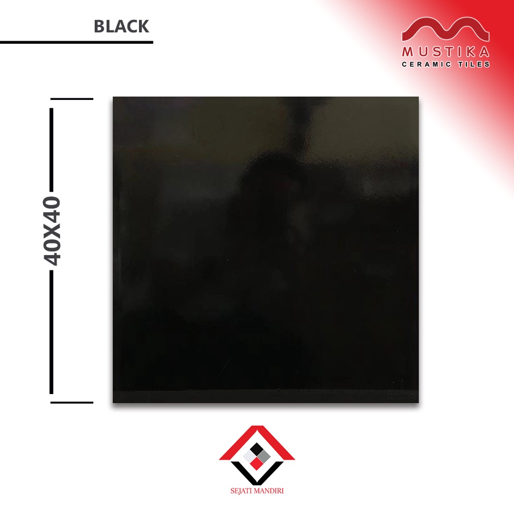 Jual Keramik 40x40 - hitam Polos - Mustika Black | Shopee Indonesia