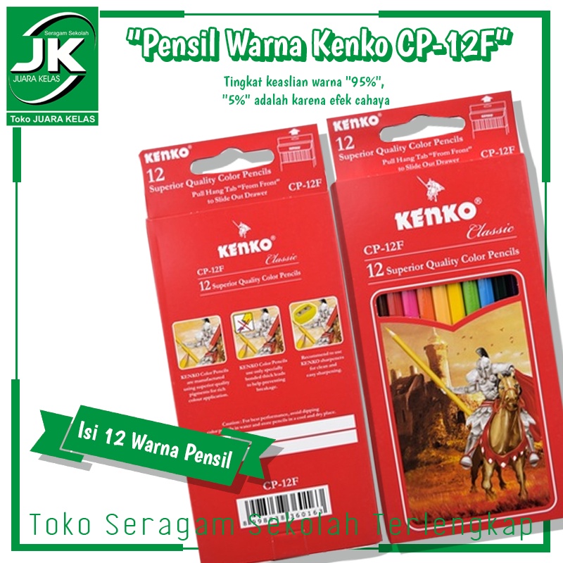 Jual [Toko Juara Kelas] Pensil Warna Kenko CP-12F 12 Color Pencil Full ...