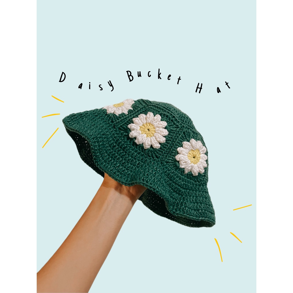 Jual Bucket Hat Rajut Daisy (3D) | Shopee Indonesia