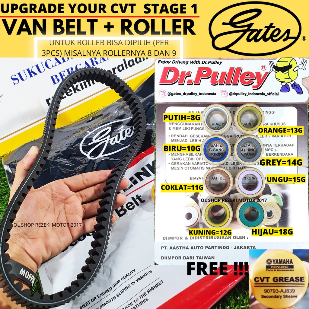 Jual VANBELT VAN BELT GATES SET ROLLER DRPULLEY SUZUKI SPIN SKYWAVE ...