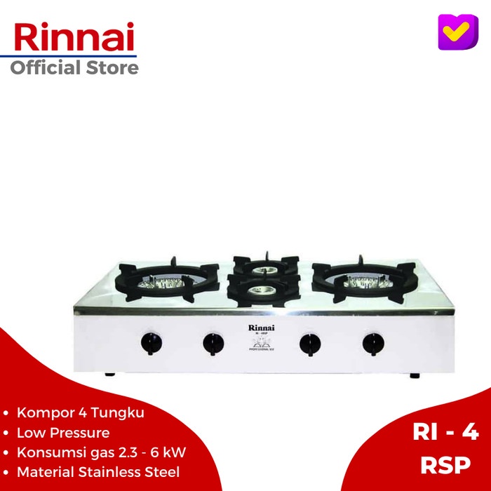 Jual Rinnai RI 4 RSP Kompor Gas Commercial Series 4 Tungku | Shopee  Indonesia