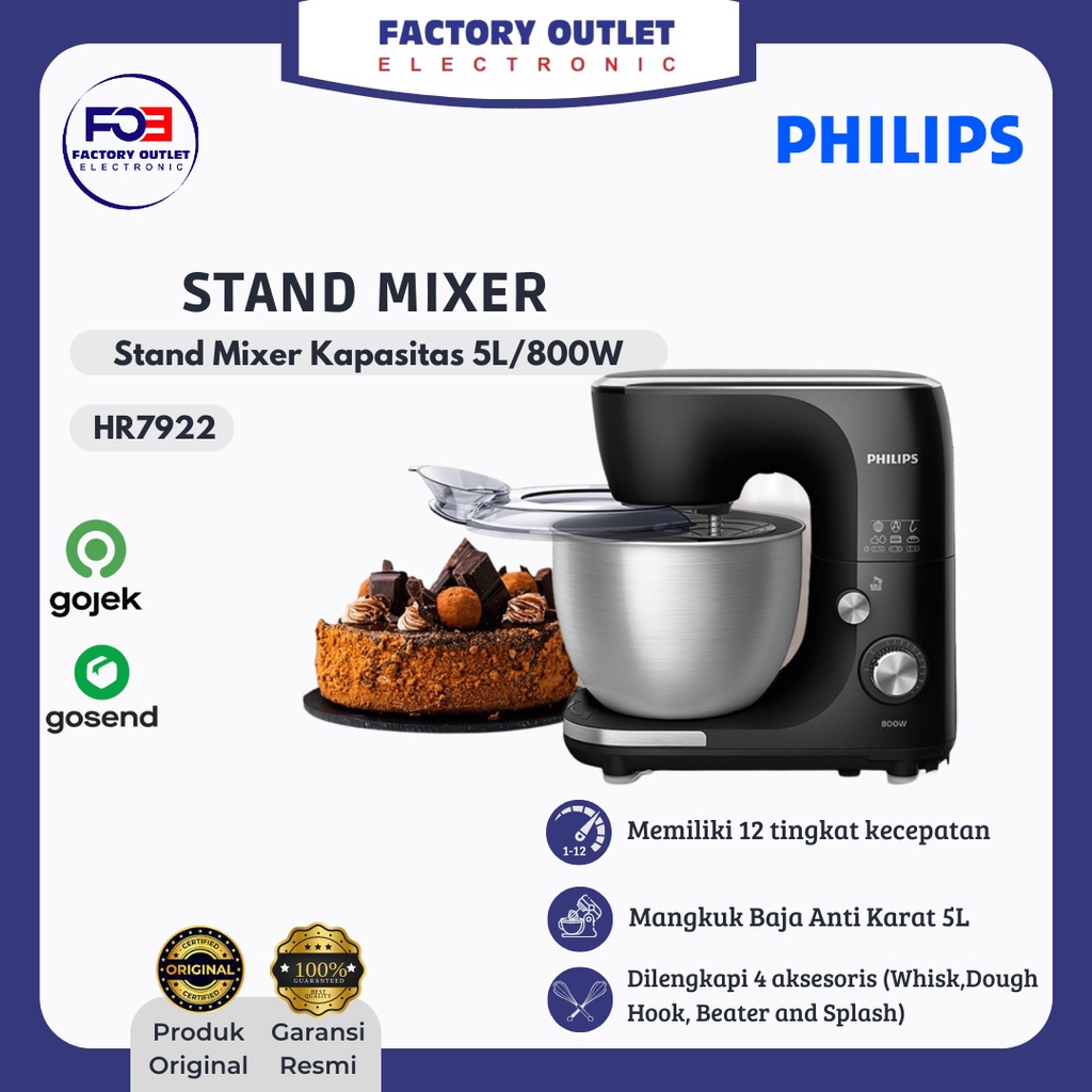 Jual Philips Kitchen Machine Hr792290 Kapasitas 5l Shopee Indonesia