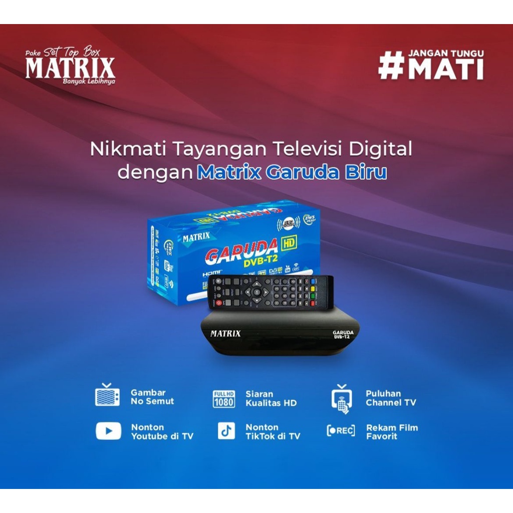 Jual SET TOP BOX MATRIX/SET BOX TV/ DVB T2 EWS / SET TOP BOX DVB T2
