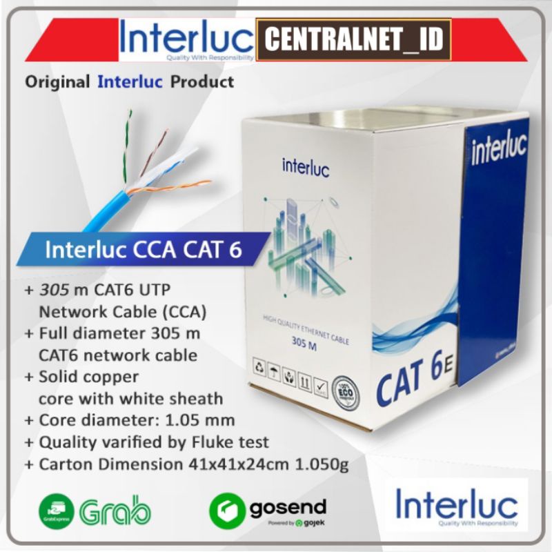 Jual Kabel LAN Interluc UTP CAT 6 305 Meter Warna blue Hight Quality ...