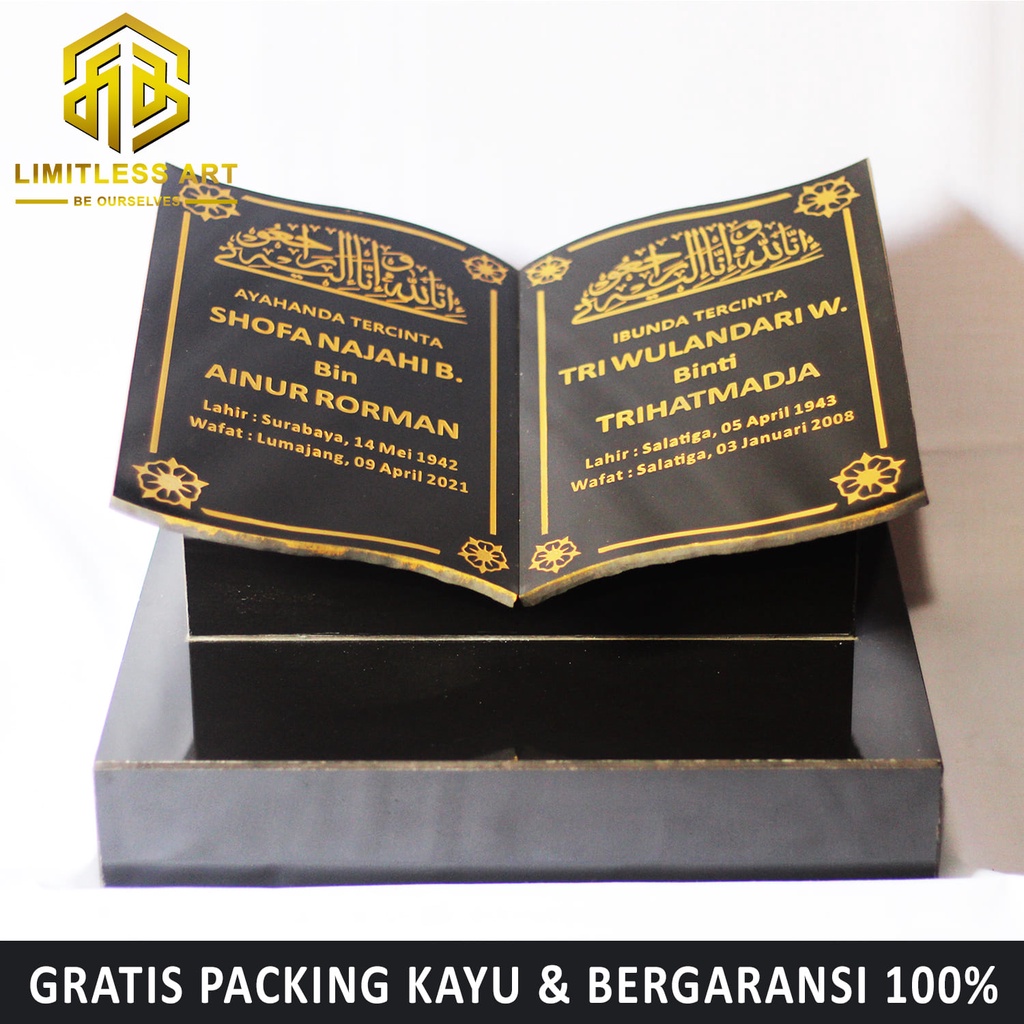 Jual Kepala Batu Nisan Dudukan Granit Model Bentuk Buku Maesan Kijing ...