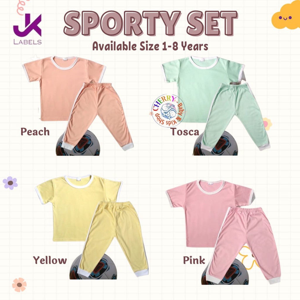 Sporty Set 1-8 Tahun Setelan Playset Pendek Celana Panjang Anak Adem JK CBKS