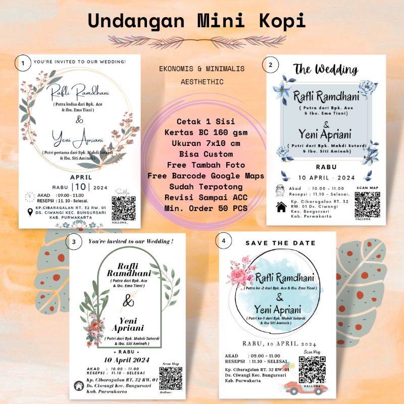Jual Undangan Pernikahan Mini Kopi | Shopee Indonesia