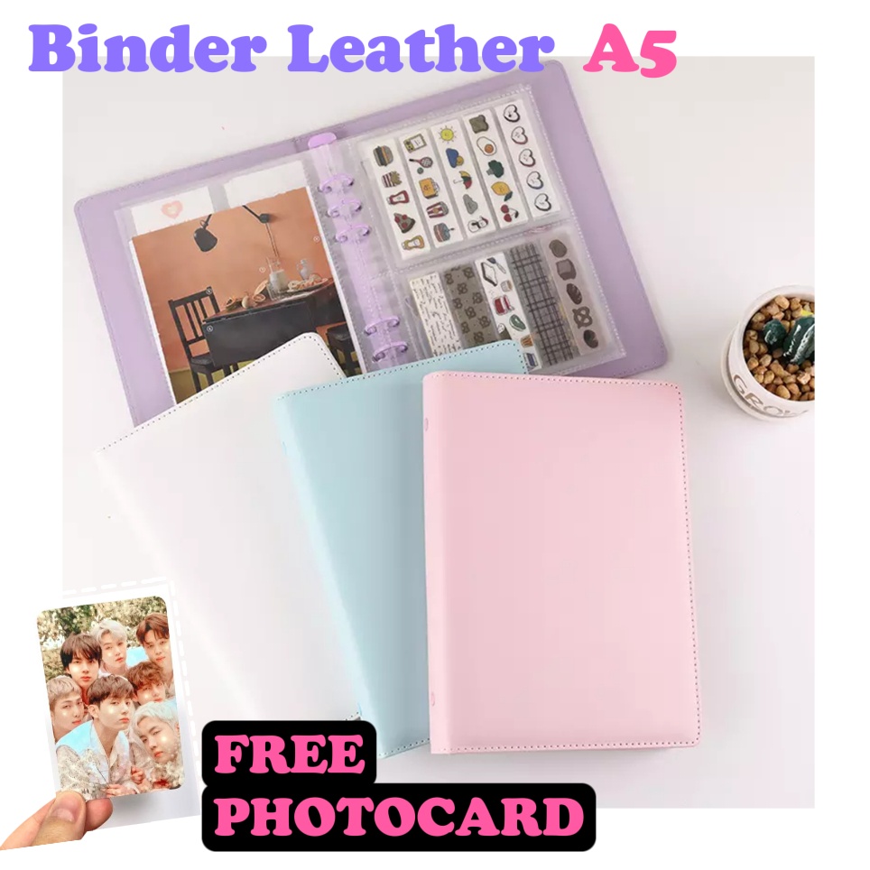Jual Album Photocard binder photo card Leather Case kulit sintetis A5 6 ...