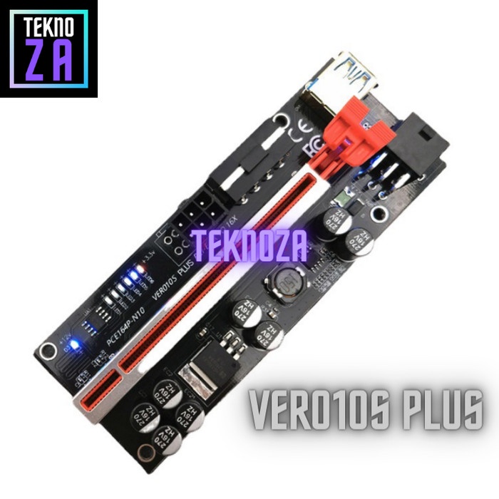 Jual PCIe Riser 8 Capasitor VER010S PLUS Mining VGA GPU USB RTX RX ...