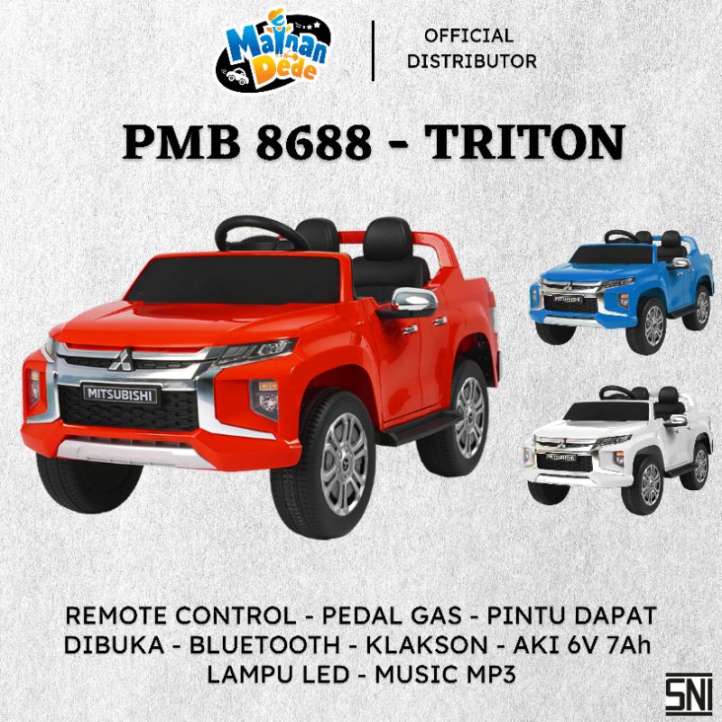 Jual Mainan Mobil Aki Anak PMB 8688 TRITON LISENSI MITSUBISHI PMB M