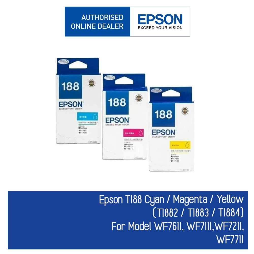 Jual Ink Cartridge Tinta Epson 188 T188 Color Cyan Magenta Yellow Biru Merah 3546