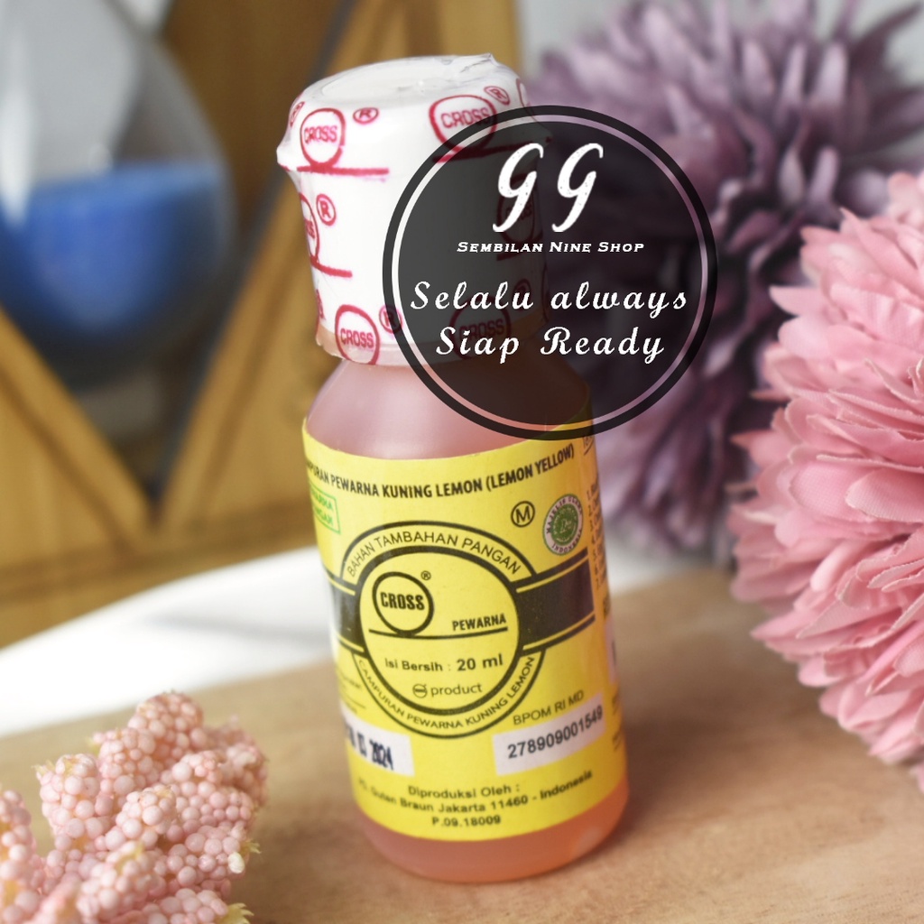 Jual CROSS LEMON YELLOW Food Coloring Oil Base 20 ML Pewarna Makanan