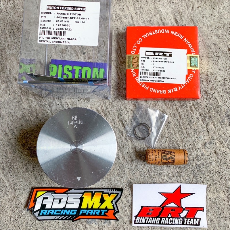 Jual Piston BRT 63 66 68 70 72 74 76 78 Pin 14 KLX CRF TIGER MX KING CB GL MEGAPRO VERZA