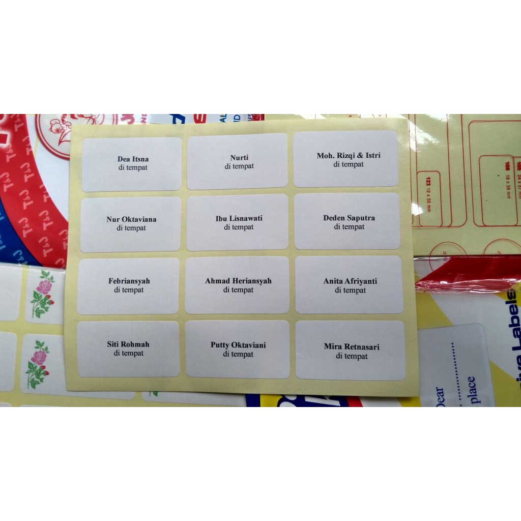 Jual Cetak Label Nama Undangan No.103 | Shopee Indonesia