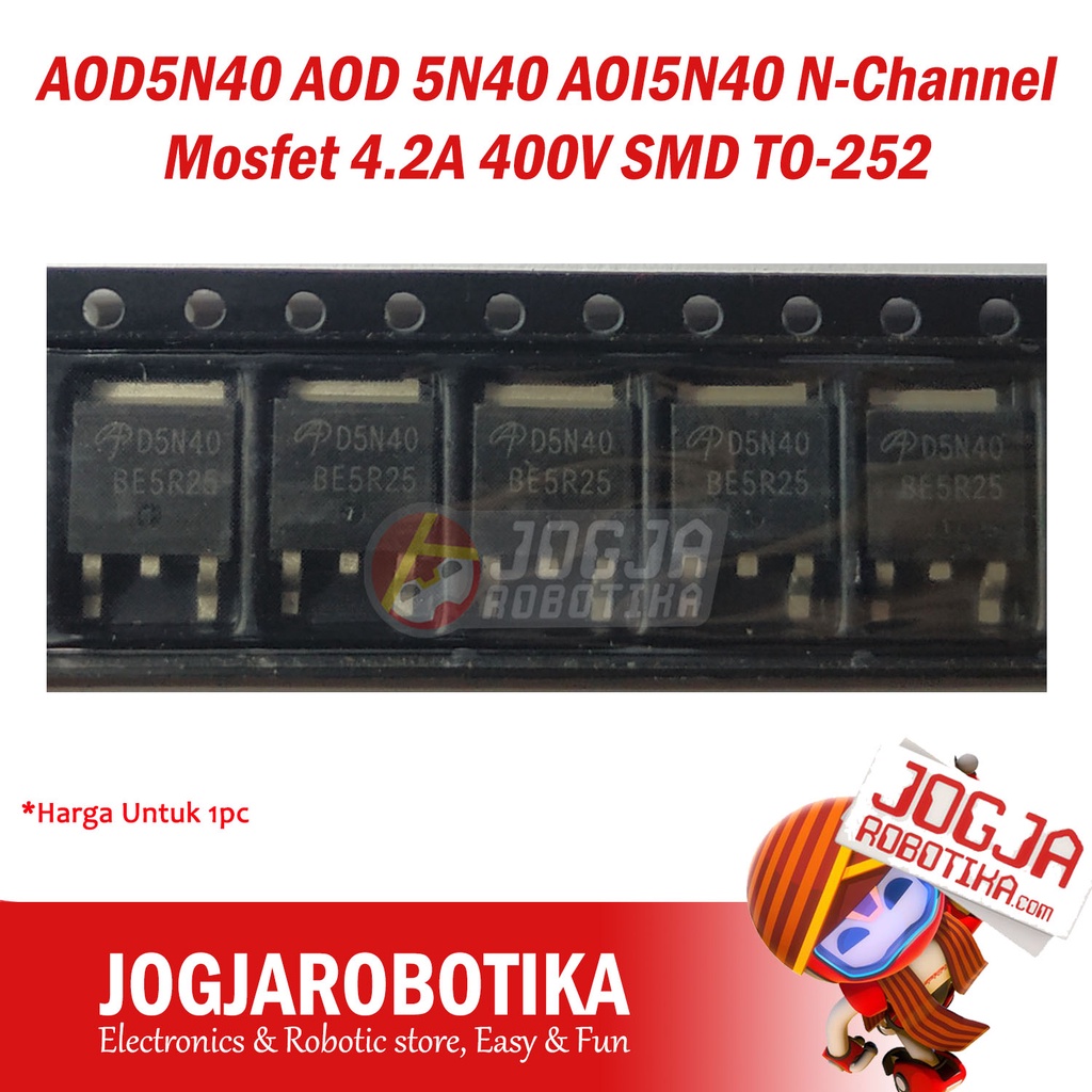 10 Pezzi D5N40 AOD5N40 TO-252 – MOSFET N-CH 400V 5A – Icexpress