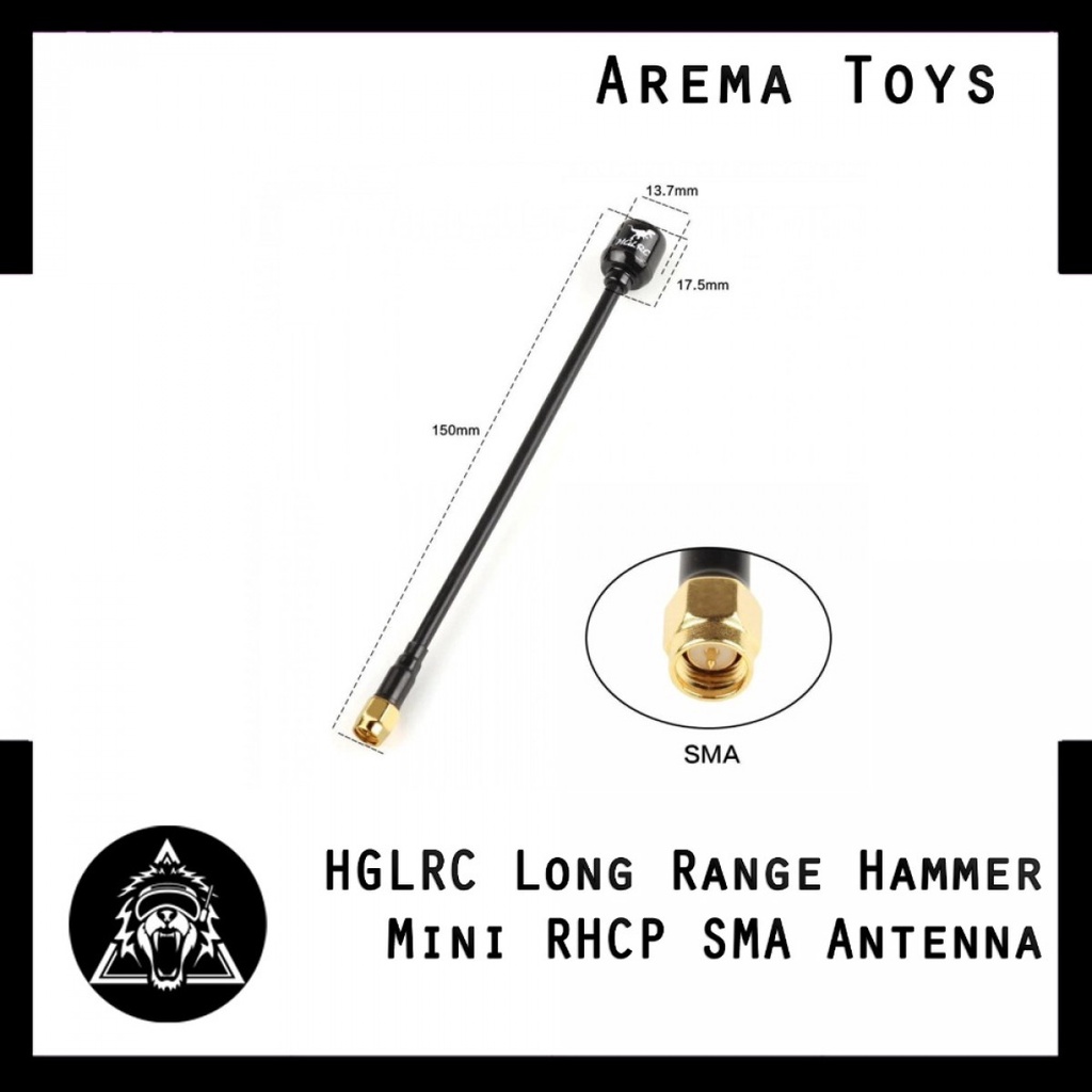 HGLRC Mini Long Range Hammer Antenna Mini RHCP LHCP Spin SMA IPEX MMCX Angle 5.8g 2.5dbi 135mm For Rc Fpv Racing Drone I.407140169