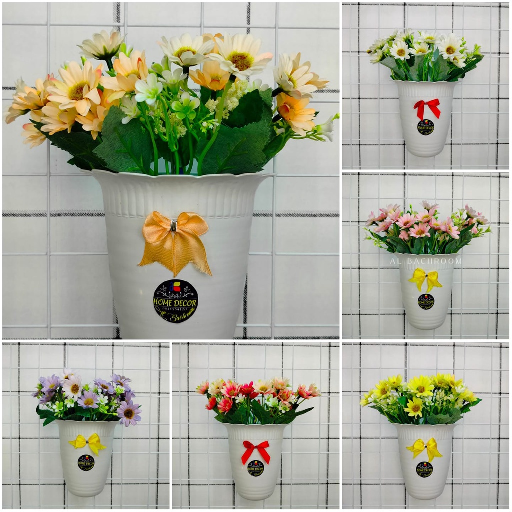 Jual RANGKAIAN BUNGA DAYSI MINI LILI POT TAWON DINDING RB6024 BUNGA ...