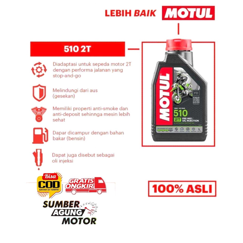 Jual OLI MOTUL 2T 510 PRE MIX OIL TECHNOSYNTHESE 1 LITER | Shopee Indonesia