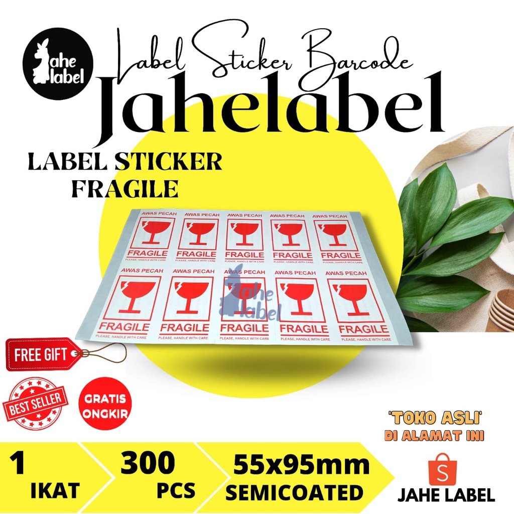 Jual Sticker Fragile Label Fragile Label Pengiriman Pcs