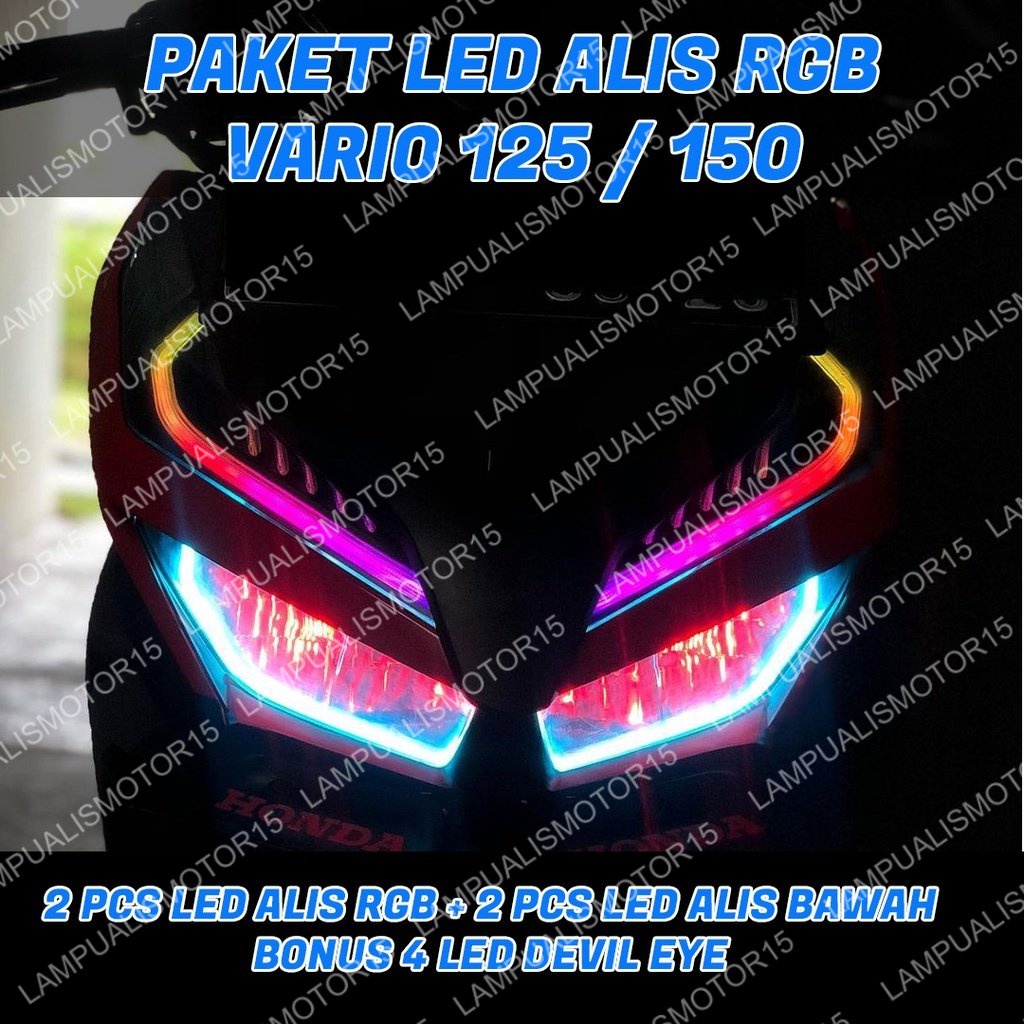 Jual PROMO PAKET LAMPU LED ALIS RUNNING RGB VARIO 125 VARIO 150 BONUS ...
